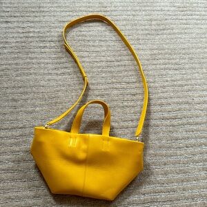 New w/o tags Mansur Gavriel Mini Tulipano Leather Tote in Marigold
